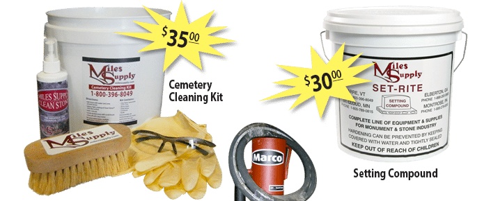 Cemetery Cleaning Kit and Setting Compound
