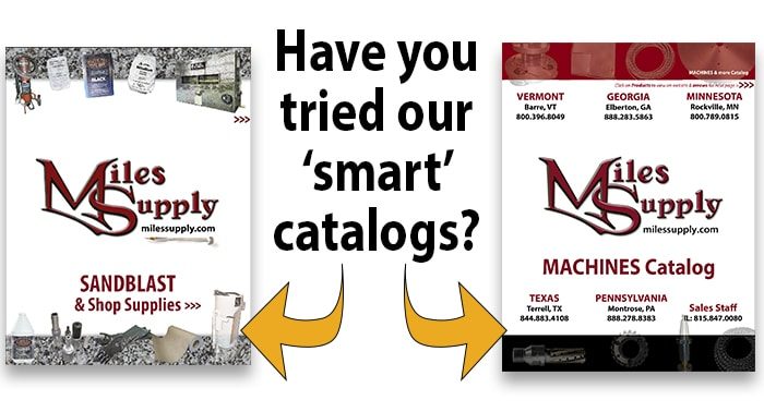 Smart Catalogs | Miles Supply Smart catalogs for sandblasting products and stone equipment