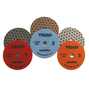 Triad 3 step dry polishing pads from weha