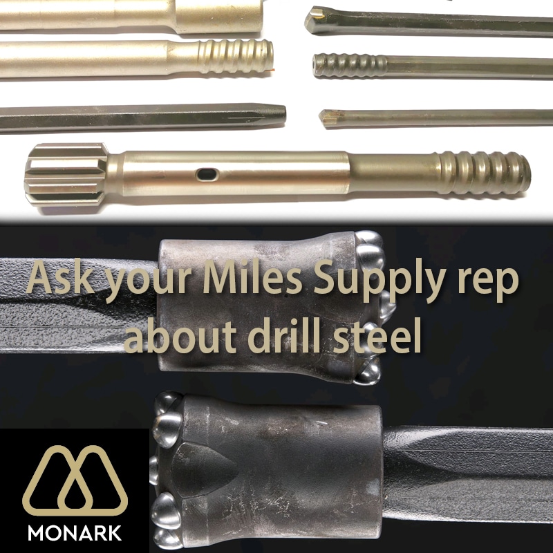 monark drill steel and ballastic bits for quarry