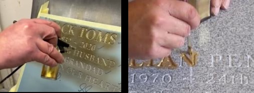 Gold Leaf paint can be brushed or sprayed onto stone