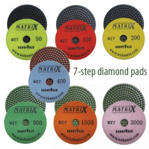 Matrix 7-step diamond polishing pads from Weha
