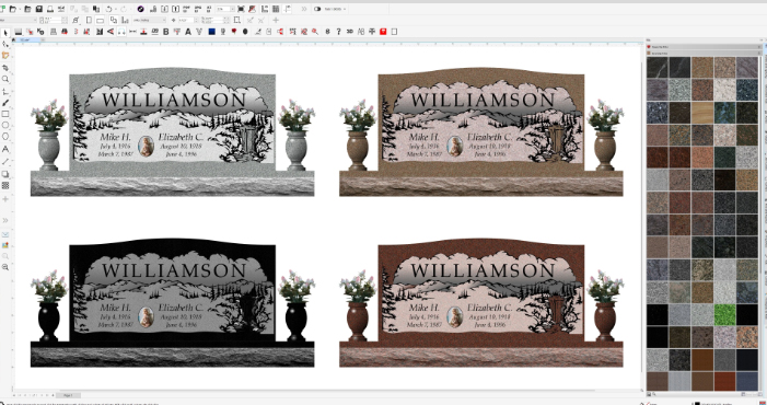 MemorialDesigner-4 | Miles Supply Show your customer realistic depictions with stone color and sand blast results